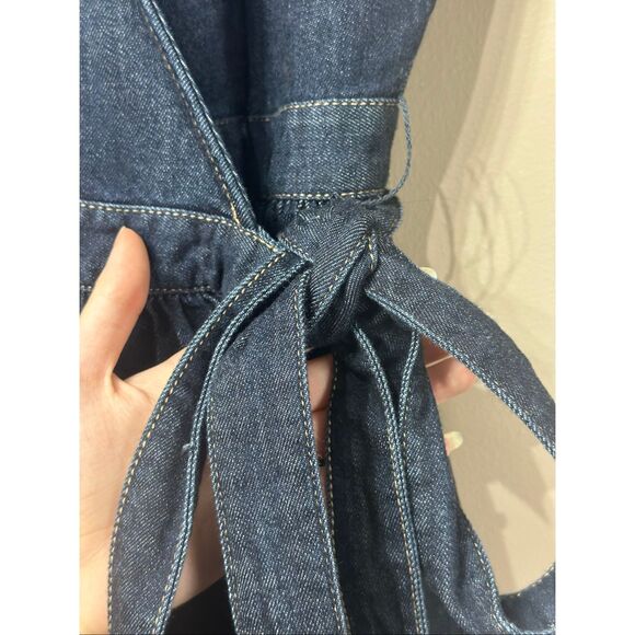 NWOT Draper James Denim Wrap Short Sleeve Fall Dress Women's Small - Picture 4 of 11